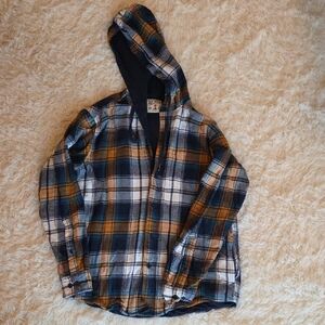 Womens Flannel Hoodie, Lined, Like New